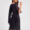 Birthday | Sheath/Column Cowl Knee-Length Chiffon Lace Cocktail Dress With Ruffle Sequins As Picture – Womens