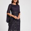 Birthday | Sheath/Column Cowl Knee-Length Chiffon Lace Cocktail Dress With Ruffle Sequins As Picture – Womens