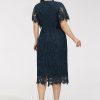 Birthday | Sheath/Column Scoop Knee-Length Lace Cocktail Dress Dark Navy – Womens