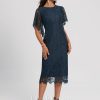 Birthday | Sheath/Column Scoop Knee-Length Lace Cocktail Dress Dark Navy – Womens