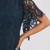 Birthday | Sheath/Column Scoop Knee-Length Lace Cocktail Dress Dark Navy – Womens