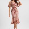 Birthday | Sheath/Column V-Neck Asymmetrical Lace Cocktail Dress With Flower As Picture – Womens