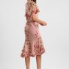 Birthday | Sheath/Column V-Neck Asymmetrical Lace Cocktail Dress With Flower As Picture – Womens