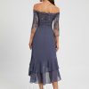 Birthday | Trumpet/Mermaid Off the Shoulder Asymmetrical Chiffon Cocktail Dress With Sequins Stormy – Womens