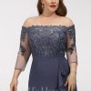 Birthday | Trumpet/Mermaid Off the Shoulder Asymmetrical Chiffon Cocktail Dress With Sequins Stormy – Womens