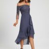 Birthday | Trumpet/Mermaid Off the Shoulder Asymmetrical Chiffon Cocktail Dress With Sequins Stormy – Womens