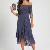 Birthday | Trumpet/Mermaid Off the Shoulder Asymmetrical Chiffon Cocktail Dress With Sequins Stormy – Womens