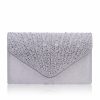 Clutches | Crystal/ Rhinestone Envelope Clutch Bags Silver – Womens