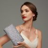 Clutches | Crystal/ Rhinestone Shining Clutch Bags Silver – Womens