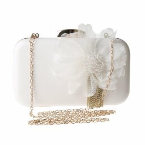 Clutches | Flower Elegant/Charming/Pretty/Refined Clutch Bags White – Womens