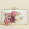 Clutches | Flower/Imitation Pearl/Metal Clutch Bags White – Womens