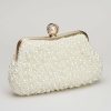 Clutches | Imitation Pearl Elegant Handbags Beige – Womens