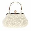 Clutches | Imitation Pearl Elegant Handbags Beige – Womens