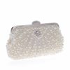 Clutches | Imitation Pearl Girly Clutch Bags White – Womens