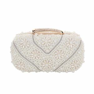 Clutches | Pearl Pearl Style Clutches & Evening Bags White – Womens