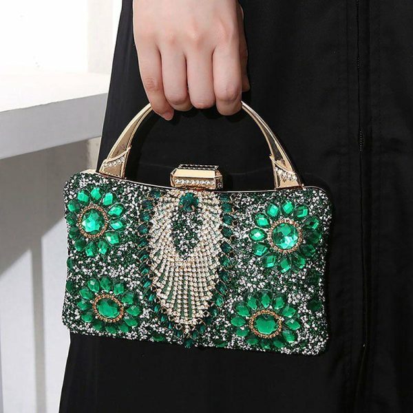 Clutches | Pretty/Refined/Rhinestone Style Handbags Green – Womens