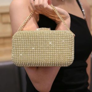 Clutches | Refined/Rhinestone Style Clutch Bags Gold – Womens