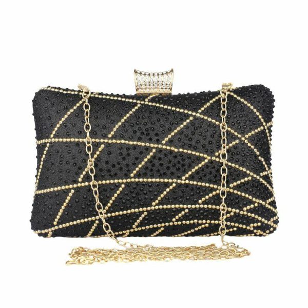 Clutches | Rhinestone Elegant Clutch Bags/Handbags Black – Womens