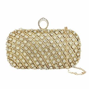 Clutches | Rhinestone Unique/Rhinestone Style Clutch Bags/Handbags Gold – Womens