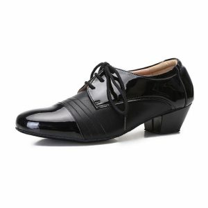 Dance Shoes | Men’s Latin Shoes Lace-up Leatherette Indoor Dance Shoes Black – Womens