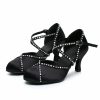 Dance Shoes | Women’s Ballroom Shoes Beading Rhinestone Satin Indoor Dance Shoes Apricot – Womens