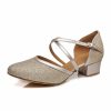 Dance Shoes | Women’s Ballroom Shoes Buckle Chunky Heel Glitter Indoor Dance Shoes Champagne – Womens