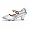 Dance Shoes | Women’s Ballroom Shoes Buckle Leatherette Dance Shoes Silver – Womens