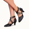 Dance Shoes | Women’s Ballroom Shoes High Heel Faux Leather Indoor Solid Color Dance Shoes Black – Womens