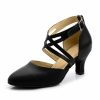 Dance Shoes | Women’s Ballroom Shoes High Heel Faux Leather Indoor Solid Color Dance Shoes Black – Womens