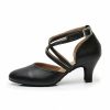 Dance Shoes | Women’s Ballroom Shoes High Heel Faux Leather Indoor Solid Color Dance Shoes Black – Womens