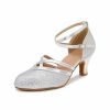 Dance Shoes | Women’s Ballroom Shoes High Heel Glitter Indoor Solid Color Dance Shoes Silver – Womens