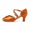 Dance Shoes | Women’s Ballroom Shoes High Heel Satin Indoor Solid Color Dance Shoes Brown – Womens