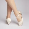 Dance Shoes | Women’s Ballroom Shoes Low Heel Satin Indoor Solid Color Dance Shoes Beige – Womens