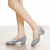 Dance Shoes | Women’s Ballroom Shoes Outdoor Mary Jane Glitter Dance Shoes Silver – Womens