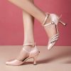 Dance Shoes | Women’s Ballroom Shoes Rhinestone High Heel Satin Indoor Solid Color Dance Shoes Champagne – Womens