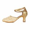 Dance Shoes | Women’s Ballroom Shoes Sequin High Heel Glitter Faux Leather Indoor Dance Shoes Gold – Womens