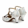 Dance Shoes | Women’s Ballroom Shoes Sequin High Heel Glitter Indoor Color Block Dance Shoes Silver – Womens