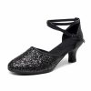 Dance Shoes | Women’s Ballroom Shoes Sequin Leatherette Glitter Dance Shoes Silver – Womens