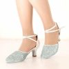 Dance Shoes | Women’s Ballroom Shoes Sequin Leatherette Glitter Indoor Dance Shoes Silver – Womens