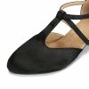 Dance Shoes | Women’s Ballroom Shoes T-Strap Chunky Heel Block Heel Satin Indoor Solid Color Dance Shoes Black – Womens