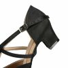 Dance Shoes | Women’s Ballroom Shoes T-Strap Chunky Heel Block Heel Satin Indoor Solid Color Dance Shoes Black – Womens