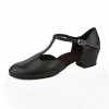 Dance Shoes | Women’s Ballroom Shoes T-Strap Faux Leather Indoor Solid Color Dance Shoes Black – Womens