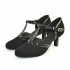 Dance Shoes | Women’s Ballroom Shoes T-Strap High Heel Faux Leather Indoor Solid Color Dance Shoes Black – Womens