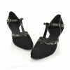 Dance Shoes | Women’s Ballroom Shoes T-Strap High Heel Faux Leather Indoor Solid Color Dance Shoes Black – Womens