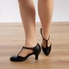 Dance Shoes | Women’s Ballroom Shoes T-Strap High Heel Faux Leather Indoor Solid Color Dance Shoes Black – Womens