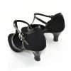 Dance Shoes | Women’s Ballroom Shoes T-Strap High Heel Faux Leather Indoor Solid Color Dance Shoes Black – Womens