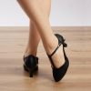 Dance Shoes | Women’s Ballroom Shoes T-Strap High Heel Faux Leather Indoor Solid Color Dance Shoes Black – Womens