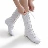 Dance Shoes | Women’s Dance Boots Jazz Shoes Flat Heel Canvas Indoor Solid Color Boots Dance Shoes Black – Womens