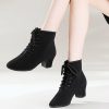 Dance Shoes | Women’s Dance Boots Lace-up Canvas Dance Shoes Black – Womens