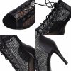 Dance Shoes | Women’s Dance Boots Lace-up High Heel Leatherette Mesh Indoor Solid Color Dance Shoes Apricot – Womens